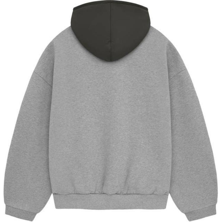Fear of God Essentials Худи из флиса с нейлоном Темно-серый Овсяный/Чернильный Мужские Топы Серый 202SP244313F
