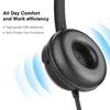  131 One Ear Headset, USB Headphones, Head Mounted Computer Headphones for Call Center Headsets in Right and Left Ear with Volume Control in Cable