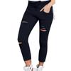 Cargo Pants Women Fashion Slim High Waisted Stretchy Skinny Broken Hole Pencil Pants Solid Color Streetwear Trousers