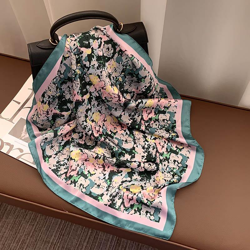 Retro 70*70 Square Scarf Colorful Silk Scarf Women Neck Scarf All-Match Shawl Trendy Headscarf Women'S Accessories Gifts