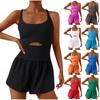 Women's Tight Sport High Waist Fashion Solid Color Jumpsuit Yoga Exercise Shorts