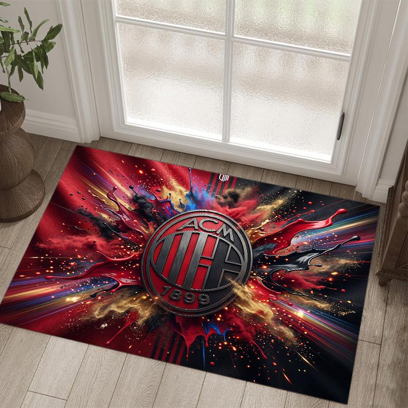 AC Milan Design Crystal Velvet Carpet Cozy Non?Slip Printed Rug For Bedroom Living Room Entrance