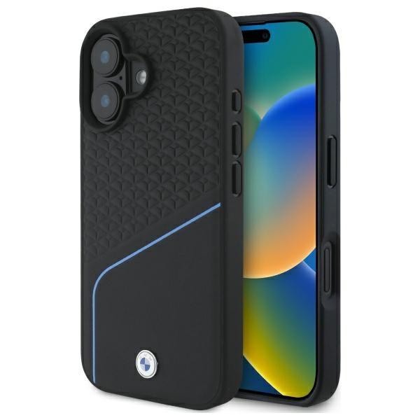 BMW BMHMP16S23RDCLK iPhone 16 6.1" black/black hardcase Sign Leather Textured And Line MagSafe
