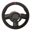 Car Steering Wheel Cover DIY Hand-stitched Black Genuine Leather Suede Car Steering Wheel Covers For Mini Cooper