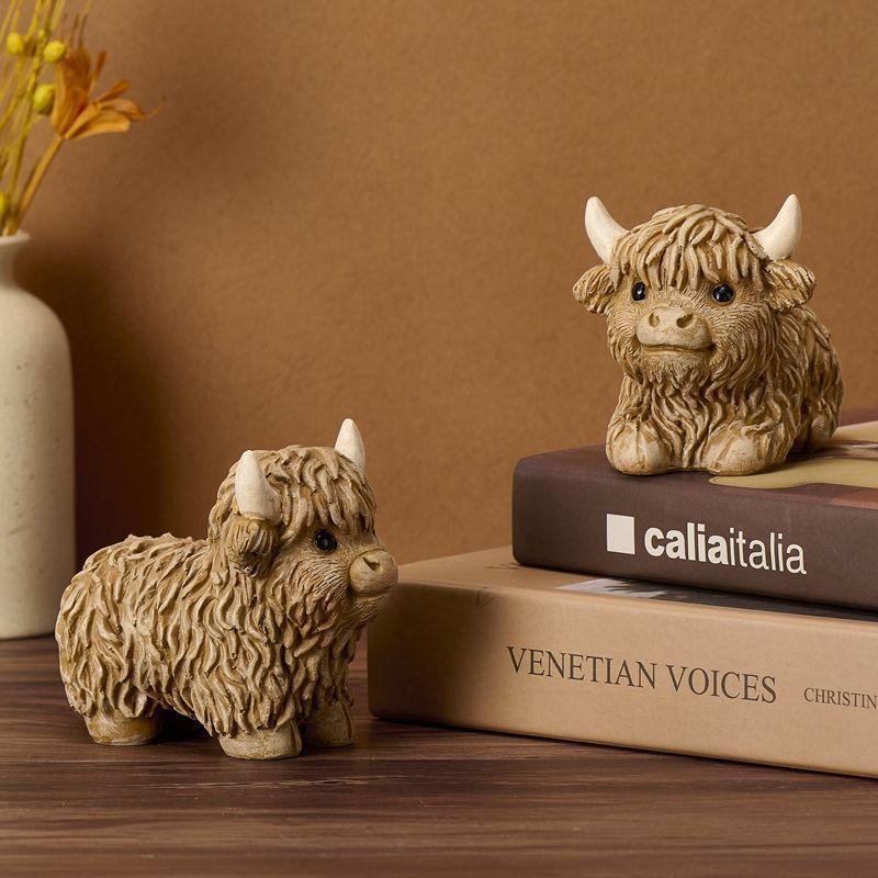 2 Styles Highland Yak Candle Mold Scottish Cow Animal Gypsum Silicone Mold Resin Casting Mold Home Ornament Crafts