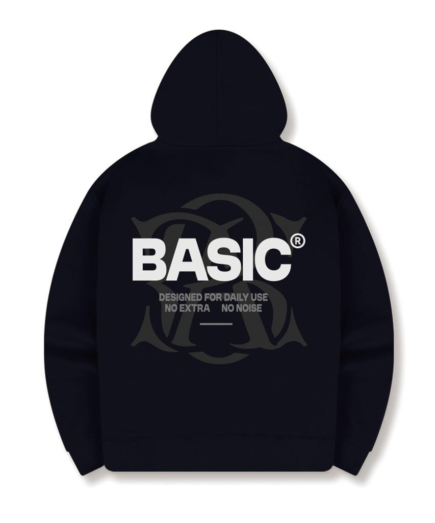 Базовая толстовка с капюшоном Basic Label Base Mark, двусторонняя, оверсайз, на молнии, 3 цвета [Blbh_2004]