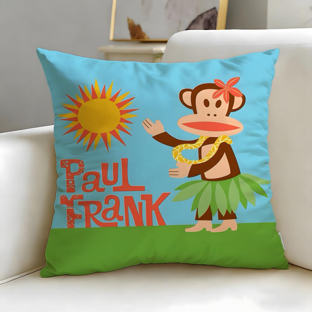 classic brand Paul Frank Cushion Cover Soft EasyWash Pillow Case Versatile for Couch Bed Travel and Office