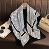 Versatile British-Style Silk Square Scarf - 90cm Solid Color Shawl & Headscarf