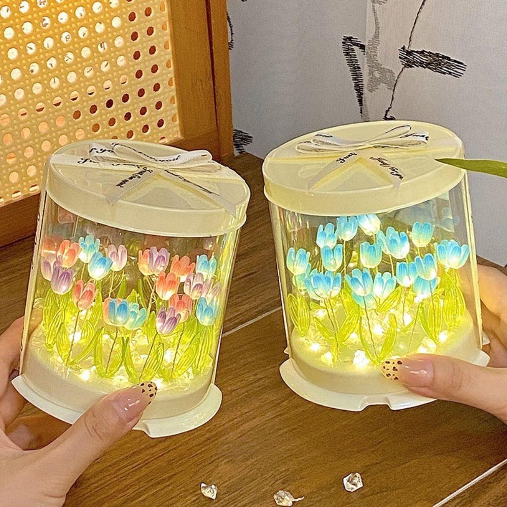 Милый DIY ночник-тюльпан Ручная работа Незаконченные изделия Мини-тюльпан Материалы для ночника Маленькая ночная лампа Подарок на день рождения