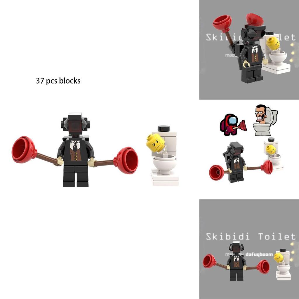 Interactive Diy Toy Set Abs Plastic Building Blocks Toilet Man Vs Invincible Warrior 0-38 Pieces