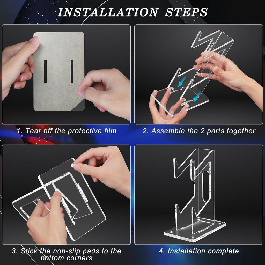 Акриловая прозрачная подставка для контроллера, 2 уровня, держатель для игрового контроллера, подставка для двух контроллеров
