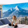 Снежные горы, природный пейзаж, гобелен, настенный матрас с рекой, хиппи, богемный декор для спальни, гостиной