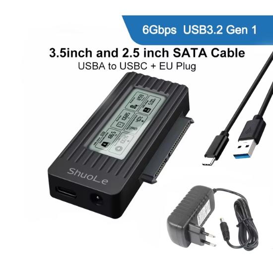Адаптер-конвертер жесткого диска USB 3.0 - SATA IDE, кабель для 3,5-дюймового 2,5-дюймового HDD/SSD SATA III, адаптер жесткого диска для ноутбука