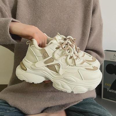 Женские плюшевые кроссовки Dad - зимний стиль 2024 года, универсальная спортивная обувь на толстой подошве, модная модель G17-1