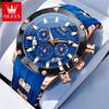 Top Trendy Men's Watch Waterproof Silicone Strap Luxury Multifunctional Chronograph Brand Sports Quartz Men's Watch