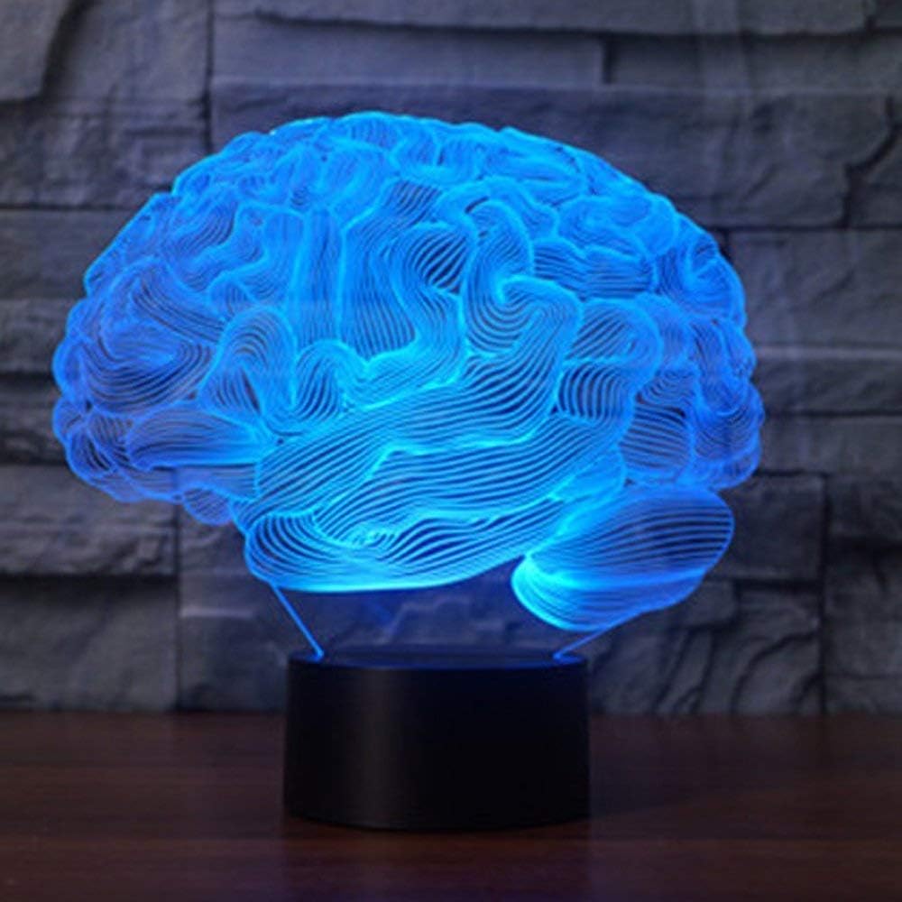 Creative 3D Brain Night Light 16 Colors Changing USB Power Remote Control Touch Switch Decor Lamp Optical Illusion Lamp LED Table Desk Lamp