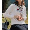 Fila Логотип Классический флисовый пуловер с круглым вырезом Винтажная толстовка Женская толстовка Белая F51W248290FWT