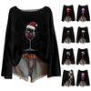 Womens  Fall Sweaters Long Sleeve Print Tops Pullover Sweaters Loose Dressy Casual Basic Clothes