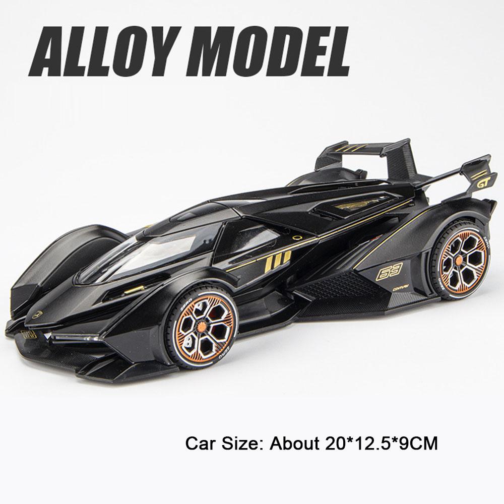 1:22 Shelby Cobra 427 V12 Игрушечная Модель Суперкаров Сплав Литье под Давлением Звук Свет Двери Открываются Оттянуть Назад Украшение Спортивный Автомобиль для Детей Подарки