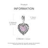 Original 925 Sterling Silver Charms Bead Rotatable Pink Heart Pendant For Women Fit Original Bracelet Necklace DIY Jewelry Gift