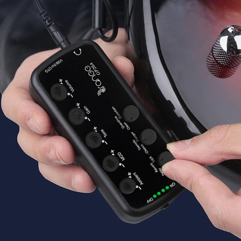 Гитарный штекер Усилитель USB-зарядка Запись Наушники Мини-усилитель Акустический Овердрайв Дисторшн Тон Динамики Комбо-усилитель