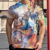 2025 New Fashion Dragon Ball 3D Summer Short Sleeve O-Neck Goku Vegeta Men's Casual Shirt Boys