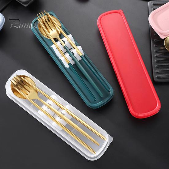 Набор столовых приборов в корейском стиле, пыленепроницаемые палочки для еды из нержавеющей стали, вилка, ложка, обеденный набор для ежедневного использования