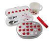 Lunch Set Kindergarten Lunch Box with Inner Cutlery Apple Pattern 3-piece (aluminum Lid, Set, Heat-resistant Cup)