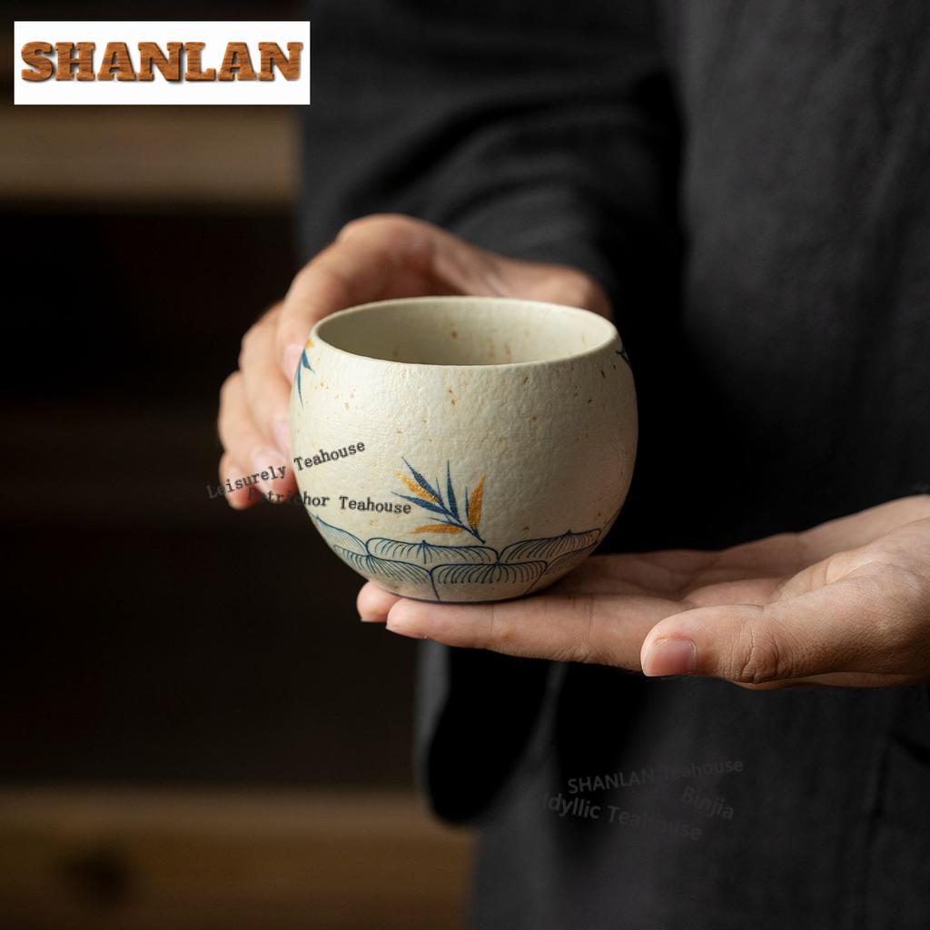 120ml Hand-painted Bamboo Shadow Teacup Luxury Tea Bowl Cup For Tea Tea-tasting Fragrance Cup Jianzhan Master Cups Tea Items