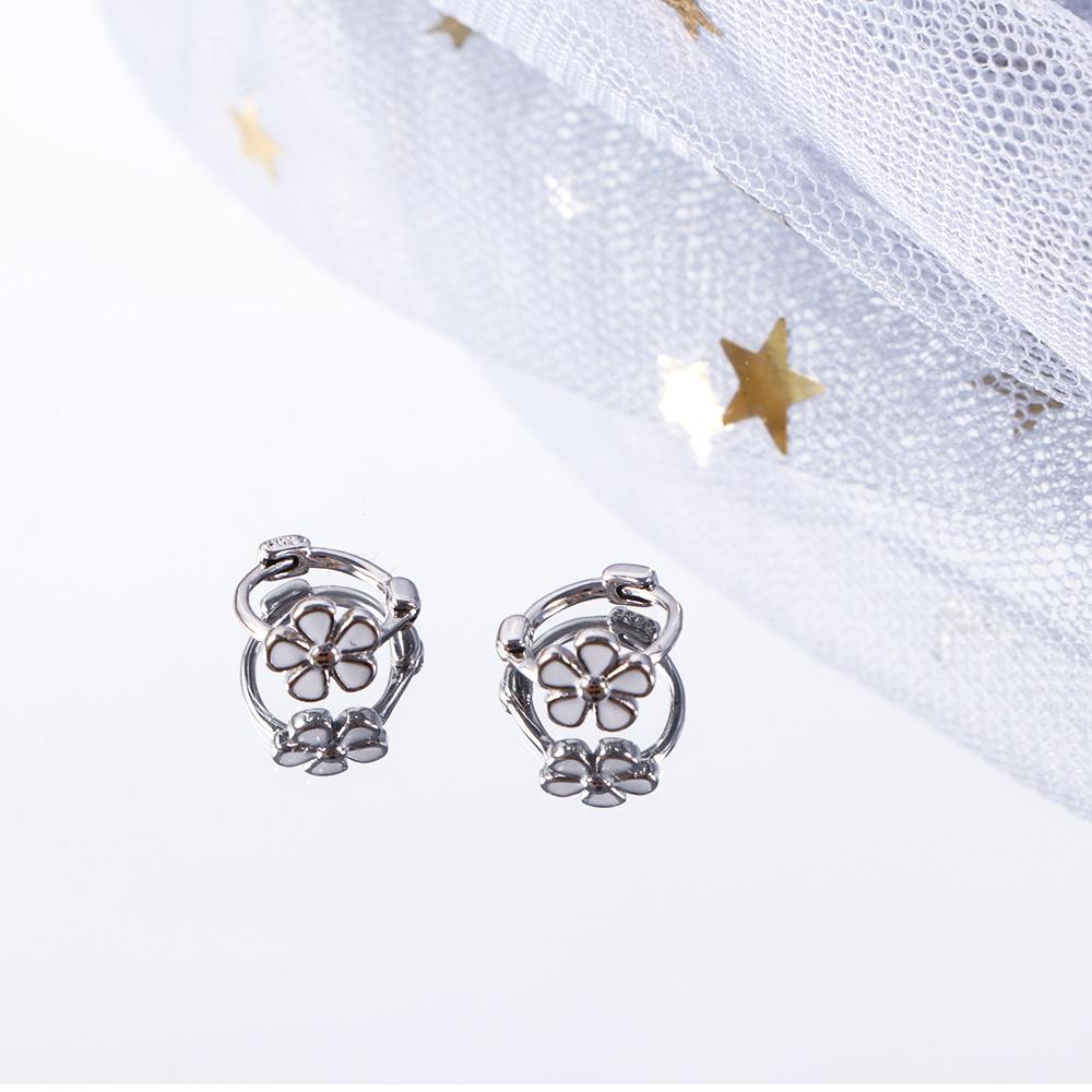 Jewelry Gold Color Geometric Flower Flower Ear Buckles Korean Style Hoop Earrings Women Earrings