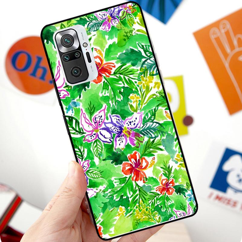 Tropical aloha Hibiscus pattern Case For Xiaomi Redmi Note 12 Pro 11 8 9 10 Pro 9S 10S 11S 12S Redmi 12C 10C 9C 10A Cover