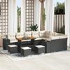 VidaXL Garden Sofa Set with Cushion 13 Pcs Black Poly Rattan, Garden and Patio Lounge, Modern, Durable, 3362050