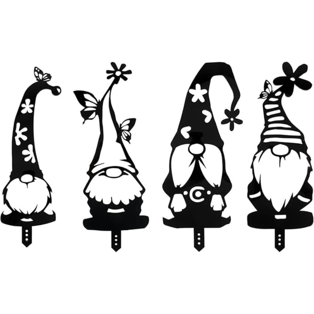 4 шт. колышков для сада в виде гномов, креативный декор для газона и открытых пространств, очаровательные украшения в виде гномов для дворового искусства и садового декора