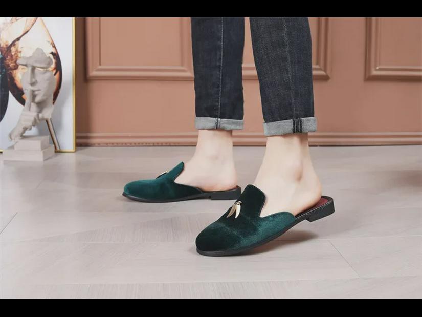 Европейские и американские мужские повседневные тапочки Baotou: Сандалии-полускольжения Lazy Sandals, мужская обувь больших размеров