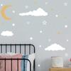 Самоклеящиеся наклейки на стену с резными лунными облаками и звездами, детская комната, макет детского сада