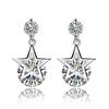 Zircon Silver Jewelry Korean Fashion Star Silver Earrings Diamond Pentagram Stud Earrings Women's Jewelry