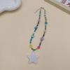 Модные necklaces со звездой и изящными бусинами, чокер со звездой, разноцветное ожерелье из бусин, подарок для подруг