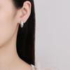 Серьги из стерлингового серебра 925 пробы для женщин Круглые серьги с цирконами Сверкающие Вечеринка Свадебные Украшения Подарок АксессуарыХороший продукт