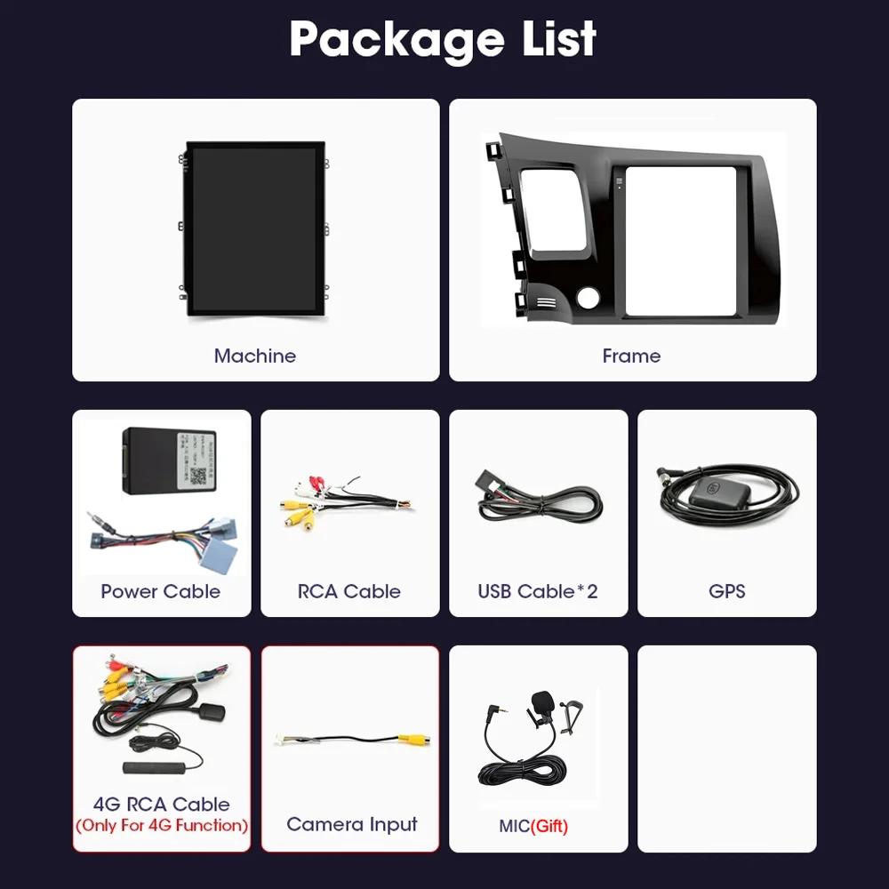 9,7-дюймовый Android 12 радио для Honda Civic 8 2005-2012 мультимедийный проигрыватель 2din GPS навигация Carplay авто стерео Tesla экран HU