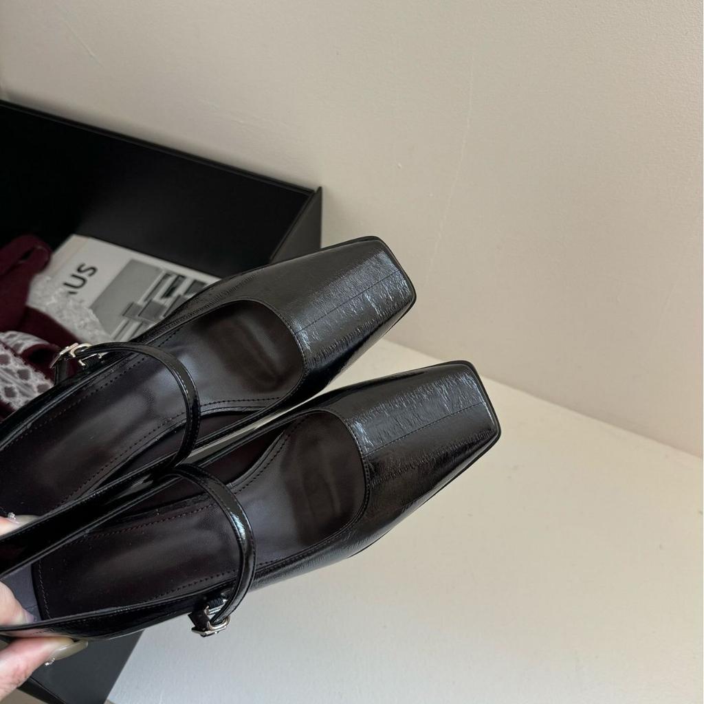 Ретро туфли-лодочки 2025 весна женские французские туфли на высоком каблуке толстый каблук не устают ноги универсальные и удобные профессиональный стиль рабочая обувь женская