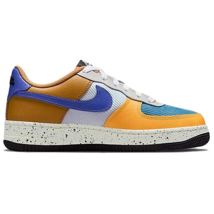 Nike Кроссовки Nike Air Force 1 Low GS для детей, повседневные, University Gold, Light Bone, Starfish Orange, Blue Stone, DO4657-740