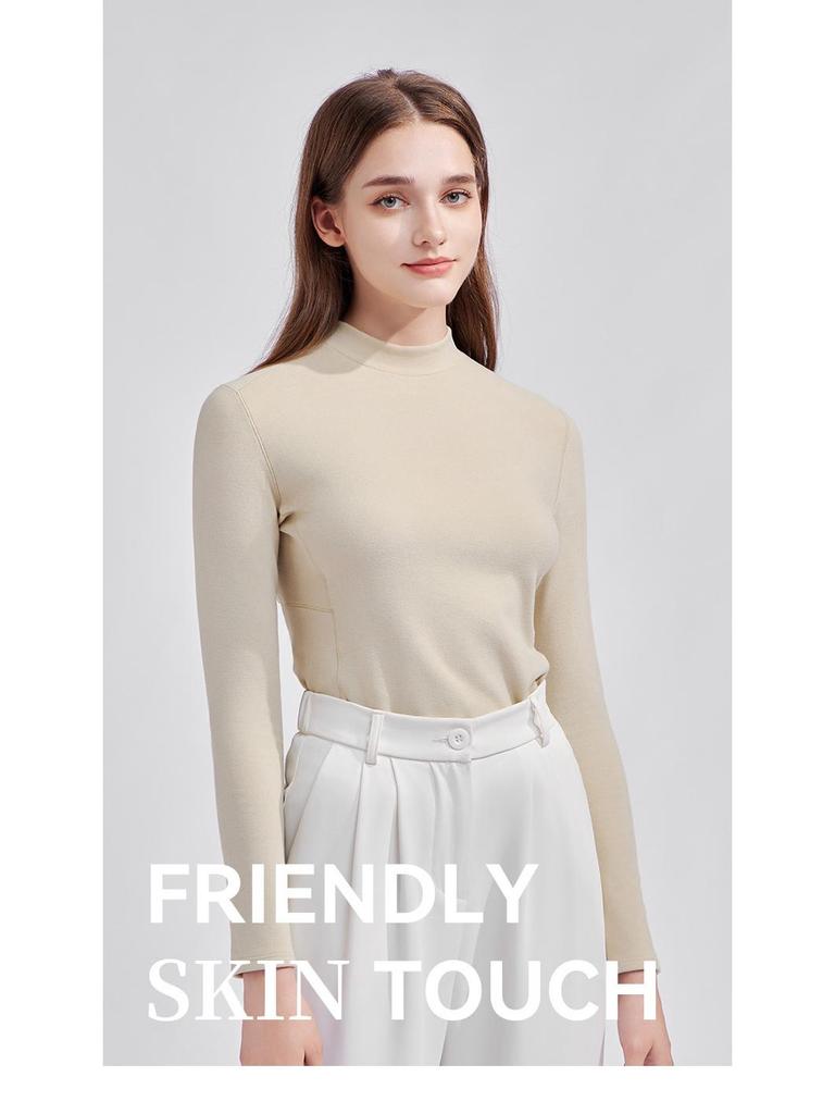 Женский немецкий бархатный термотоп со средней горловиной и длинными рукавами