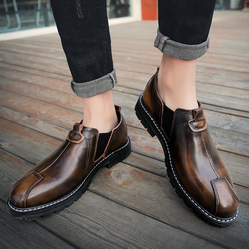 2024 New Autumn Chelsea Boots Men Fashion Casual Men Shoes British Male Ankle Boots Comfortable Waterproof Flat Shoes Male