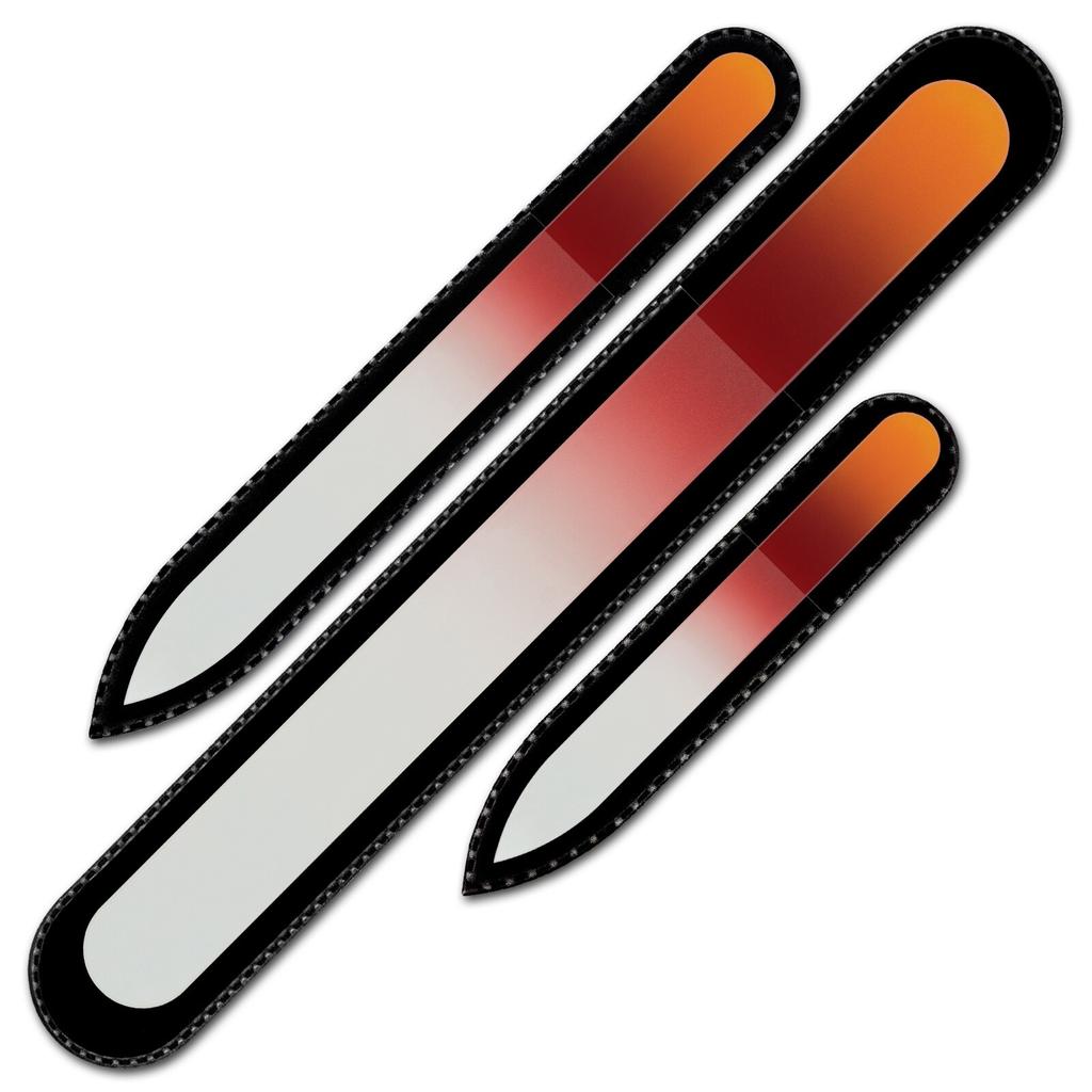 Set of 3 Rainbow Crystal Nail Files, Hand Made of Czech Tempered Glass R-BMS