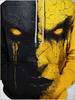 Fashion Men'S Casual Athletic Hoodie - Black Yellow Contrast Abstract Painting Pattern Pullover Sweatshirt - Heavyweight Kangaroo Pocket Design,