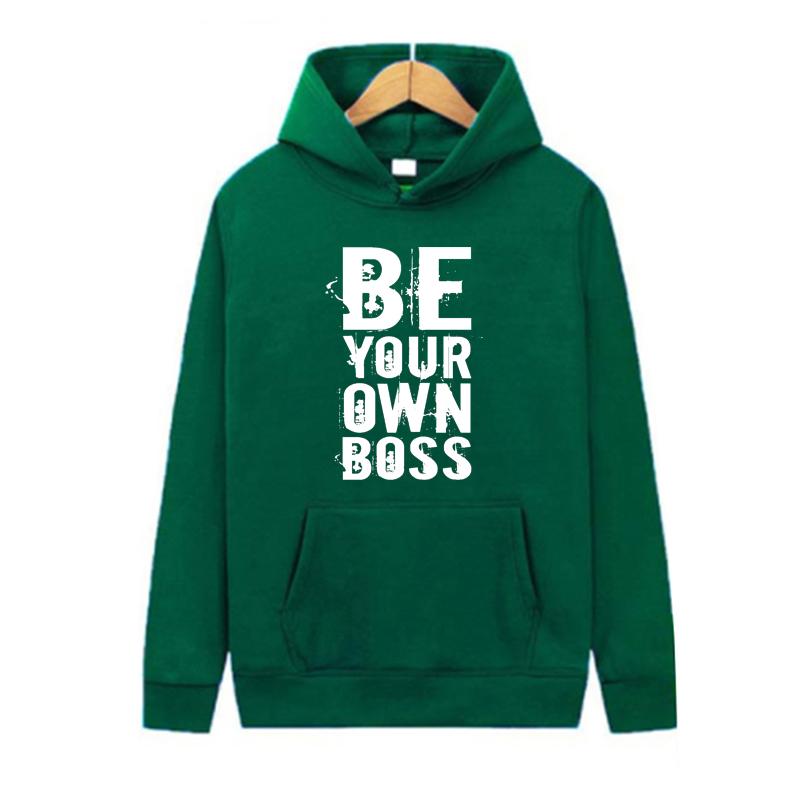 Осень и зима, новинка, персонализированная одежда с принтом «Будь своим боссом», мужская и женская толстовка с капюшоном для влюбленных, пуловер для бега, спортивная толстовка