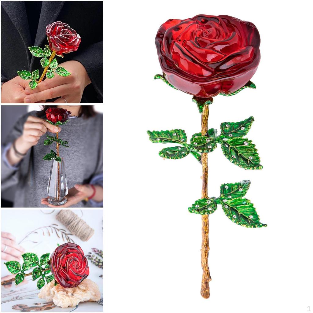 Decor Birthday Present with Gold Plating Stem False Flower Figurine Gift Mom Mamma Girlfriend