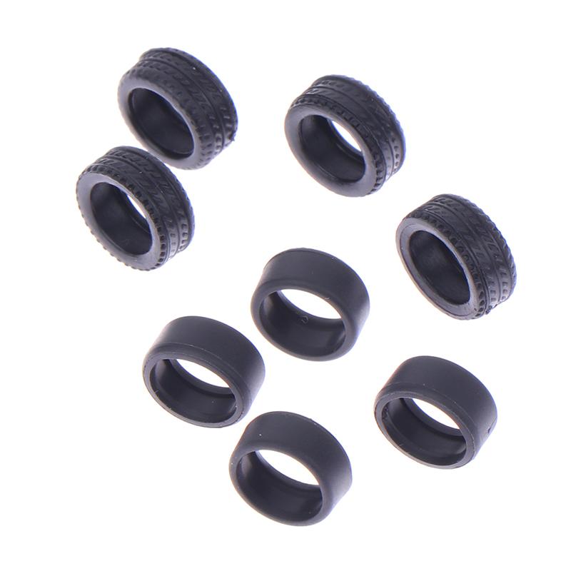 1Set Diy Racing Vehicle Toys 1:64 Car Wheels For Rubber Tire With Wheel Axle Model Modified Part