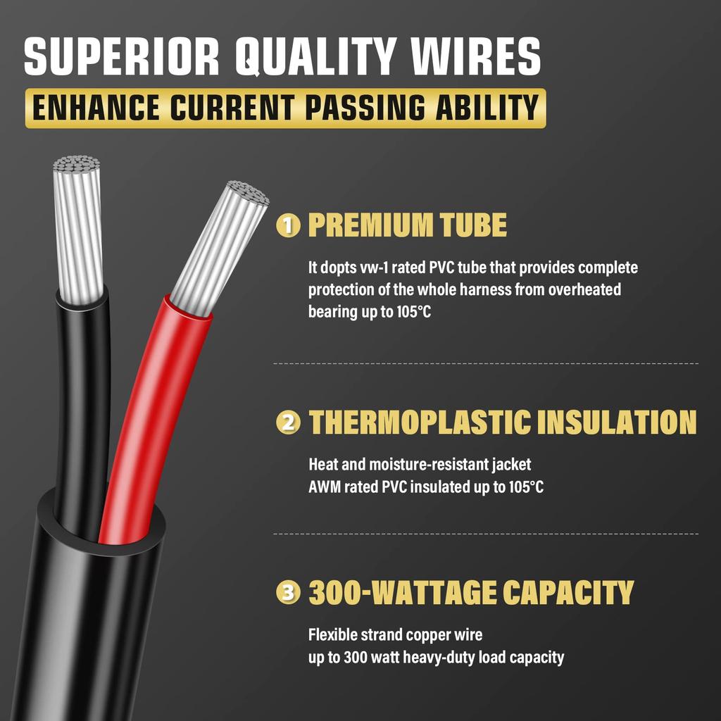 RIGIDON Комплект проводки для светодиодной балки 18AWG Тумблер Силовое реле