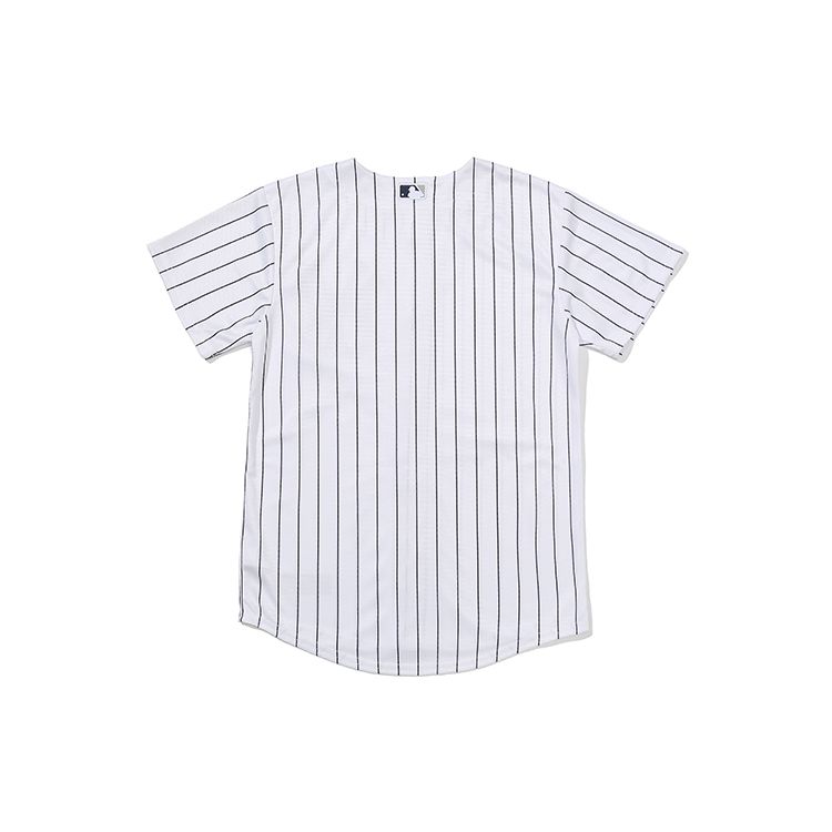Nike New York Yankees Классический логотип с вышитыми буквами, вертикальными полосками, черная этикетка, V-образный вырез, короткий рукав, рубашка для детей, белая 3Z3B7ZWAB-NYY